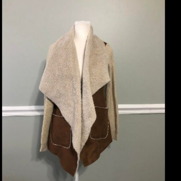 Anthropologie Jackets & Blazers - Moth Anthropologie Draped Faux Suede Open Jacket Sz XS